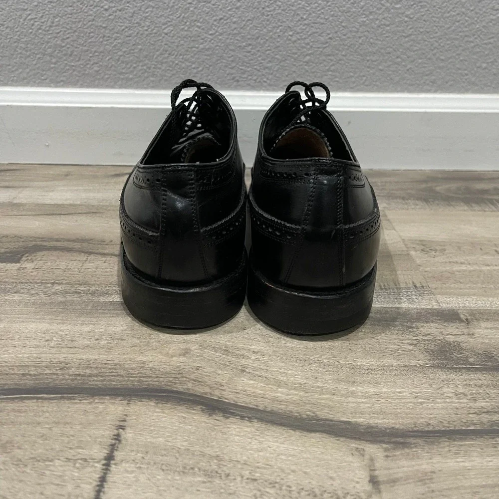 Florsheim Oxford Shoes Men Size 11.5 C Black Cortez Leather Wingtip Brogue 20804